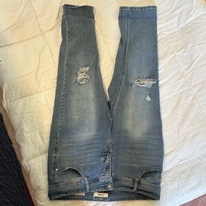 Angels Light Blue Distressed Skinny Jeans